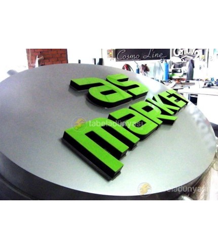 As Market Işıklı Tabela