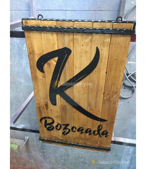 Bozcaada Ahşap Tabela