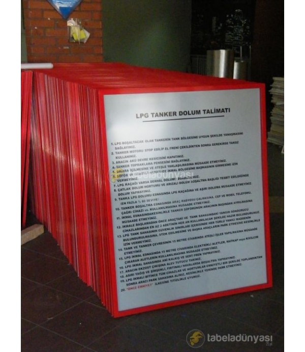 Lpg Dolum Tankeri Uyarı Ve İkaz Tabelası