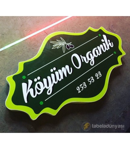 Köyüm Organik Gıda Işıklı Tabela