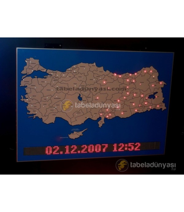 Led Aydınlatmalı Türkiye Haritası Özel Tasarım Çalışması