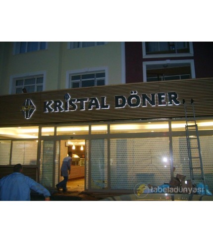 Kristal Döner Kutu Harf Tabela