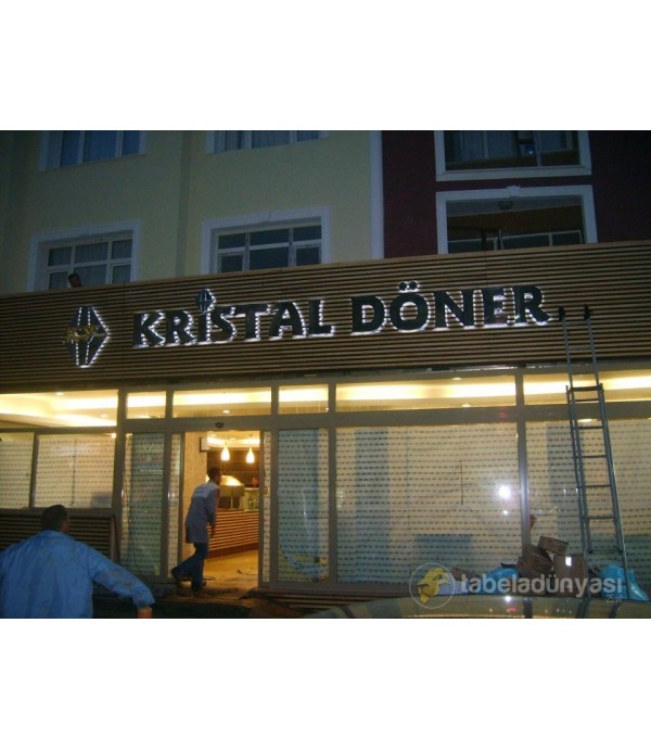 Kristal Döner Kutu Harf Tabela