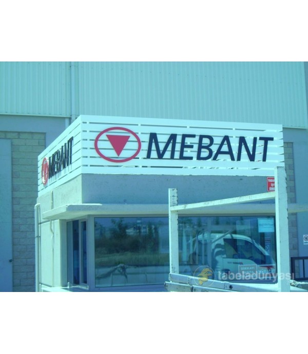 Mebant kutu harf çatı tabelası
