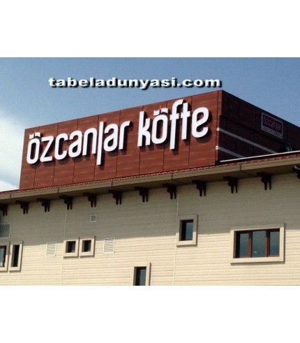 Özcanlar Köfte Tekirdağ ışıklı pleksiglass kutu harf duvar tabelası