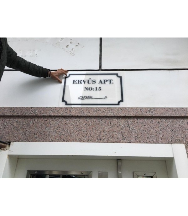 Ervüs Apartmanı Pleksi Apartman Tabelası