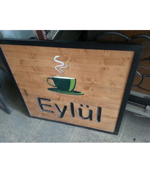 Eylül Cafe Ahşap Tabela ve Ahşap iç mekan İmalat