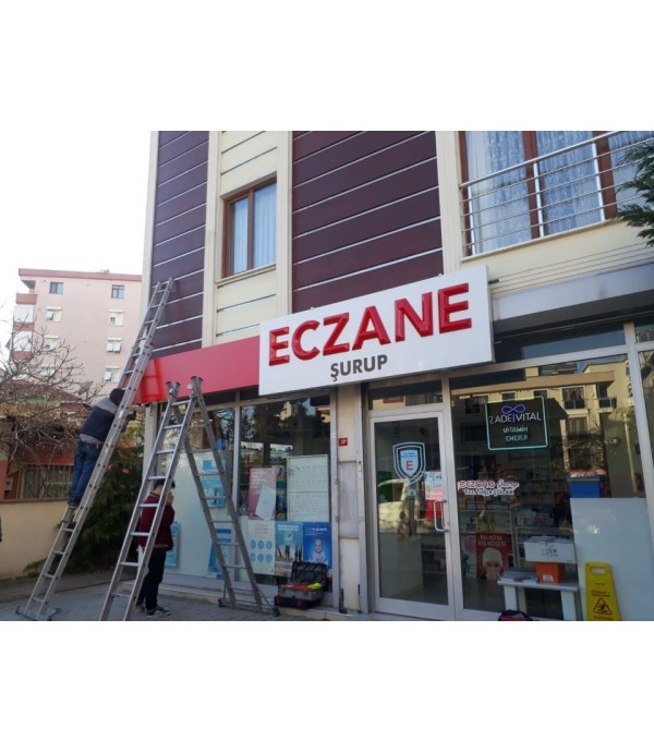 Eczane Şurup Kübik Kabartma Harf Eczane Tabela