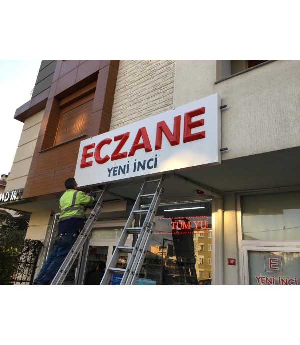 Eczane Yeni İnci Pleksi Kutu Harf Eczane Tabela