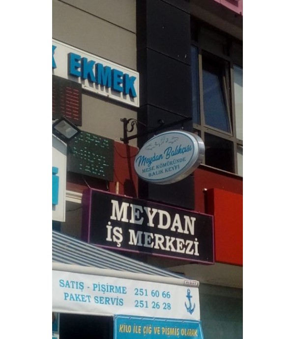 Meydan Balıkçı İzmir Işıklı Elips Hazır Tabela