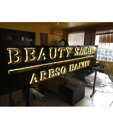 Beauty Salon Krom Kutu Harf Tabela