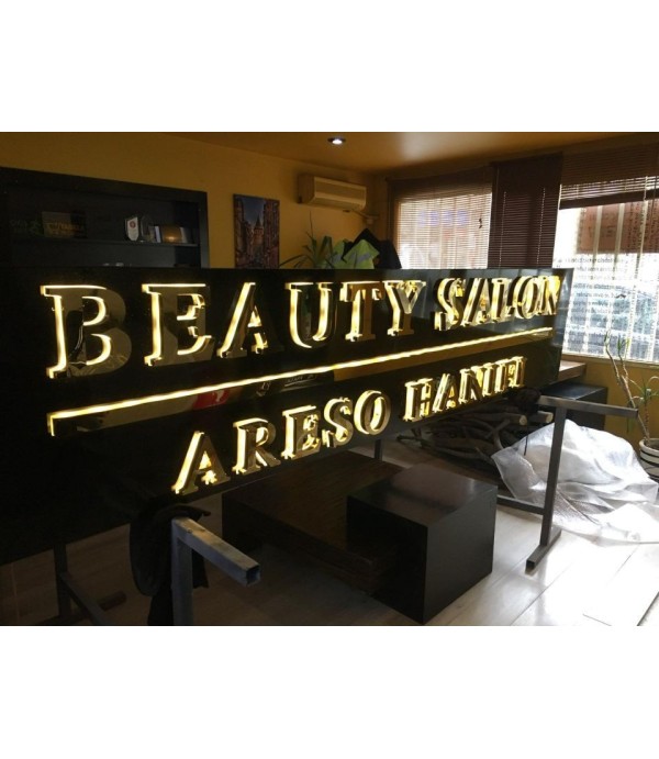 Beauty Salon Krom Kutu Harf Tabela