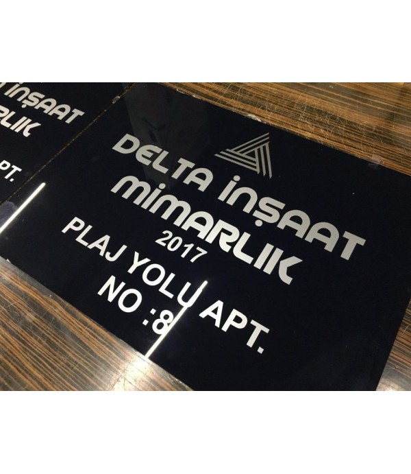 Delta İnşaat Pleksi Apartman Tabelası