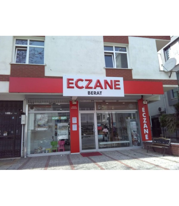 Eczane Berat Işıklı Kabartma Kutu Harf Eczane Tabelası