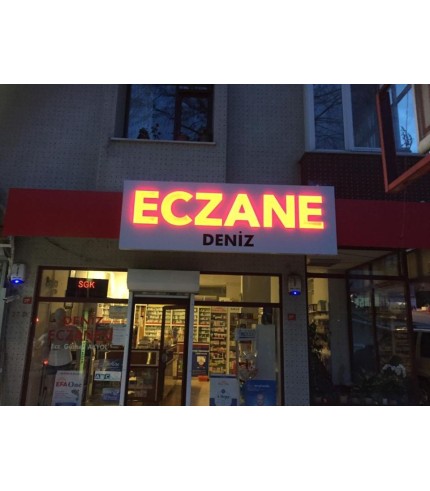 Küçükköy Deniz Eczanesi Işıklı Tabela 