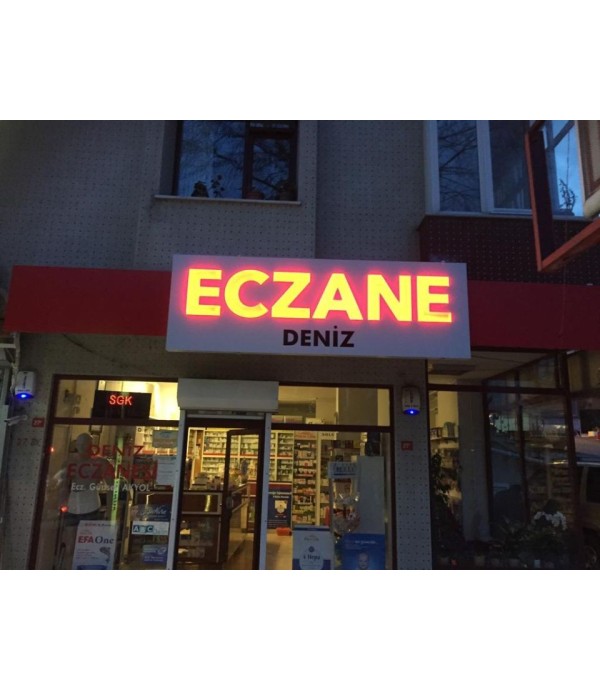 Küçükköy Deniz Eczanesi Işıklı Tabela 