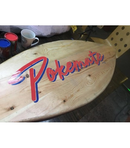 Pokemate Ahşap Sörf Tahtası Ahşap Boyama