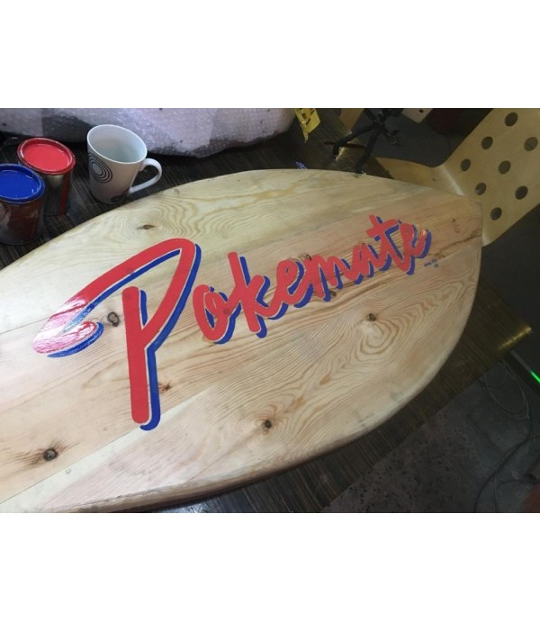 Pokemate Ahşap Sörf Tahtası Ahşap Boyama