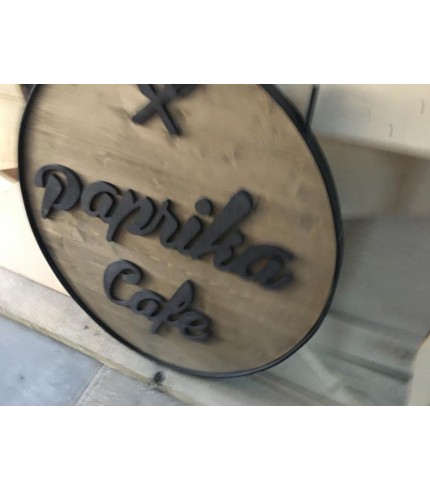 Paprika Cafe Ahşap Tabela