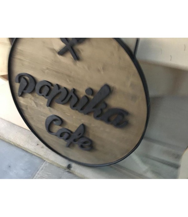 Paprika Cafe Ahşap Tabela
