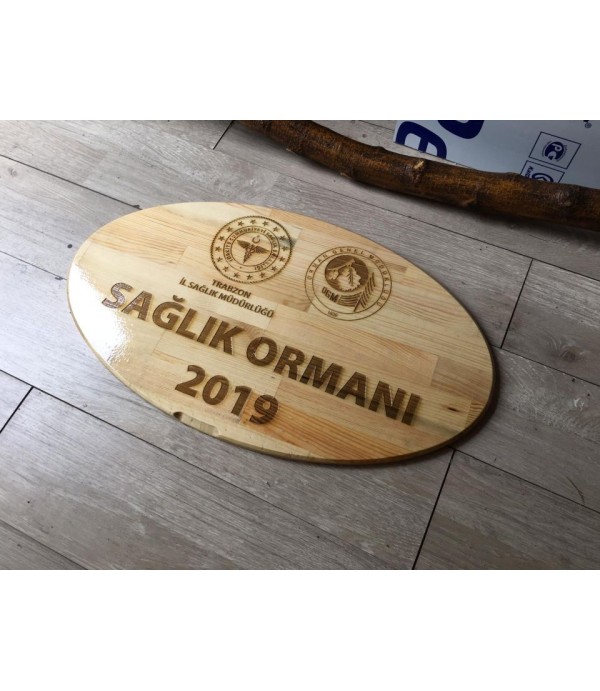 Trabzon İl Sağlık Müdürlüğü Ahşap Ayaklı Tabela