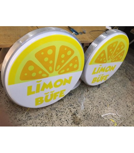 Limon Tek Taraflı 92 lik Işıklı Daire Hazır Tabela