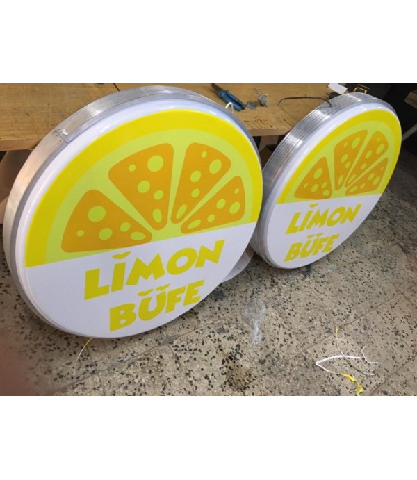 Limon Tek Taraflı 92 lik Işıklı Daire Hazır Tabela