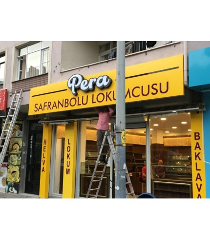 Pera Safranbolu Lokumcusu Led  Aluminyum Fileli Tabela