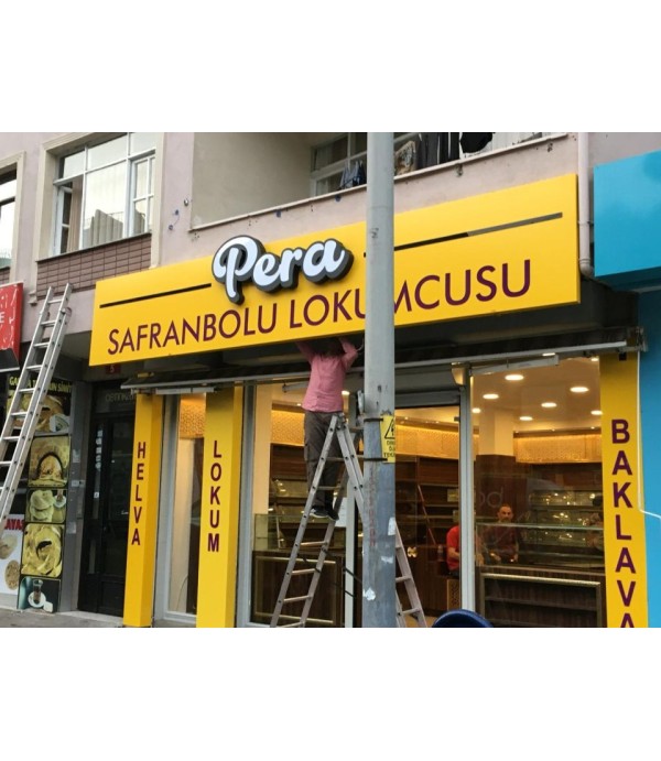 Pera Safranbolu Lokumcusu Led  Aluminyum Fileli Tabela