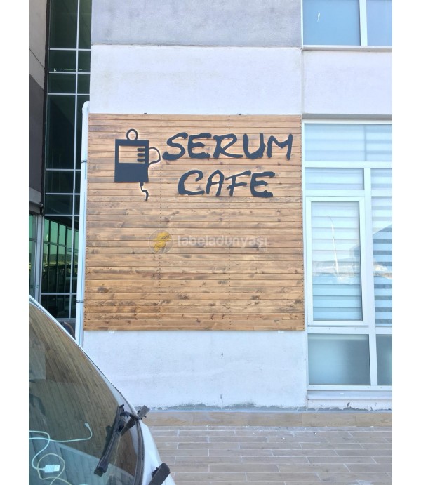 Namık Kemal Üniversitesi Serum Cafe Ahşap Tabela