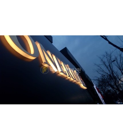 Dönerim İçten  Led  Ön yüzeyi Gold Krom Kutu Harf