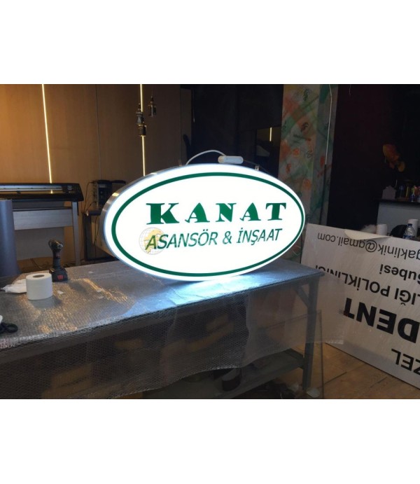 Kanat Asansör İnşaat Işıklı Elips Hazır Tabela