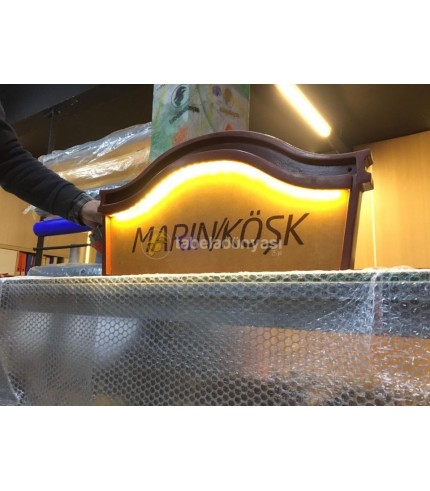 Marinbase Işıklı Ahşap Tabela