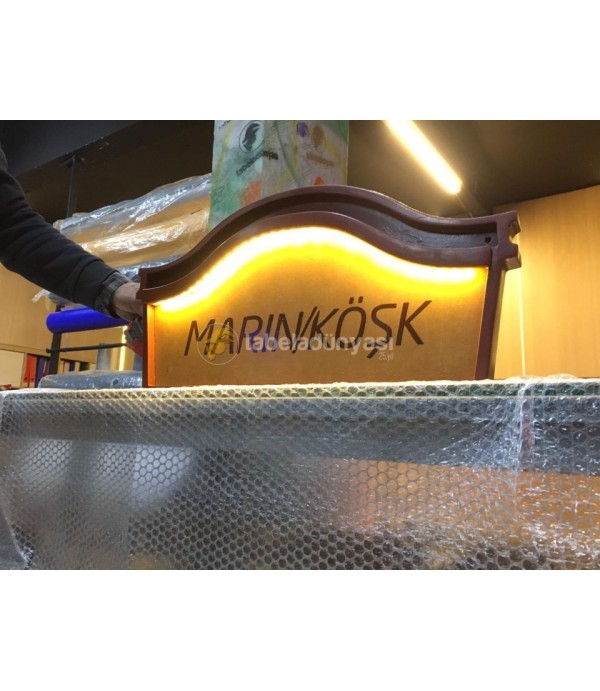 Marinbase Işıklı Ahşap Tabela
