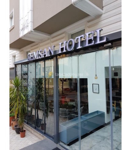 Semsan Hotel Şişli Işıklı Paslanmaz Fileli Krom Kutu Harf