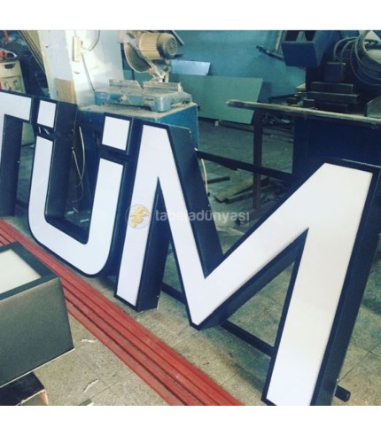 Tüm Yapı Işıklı Fileli Pleksi Kutu Harf