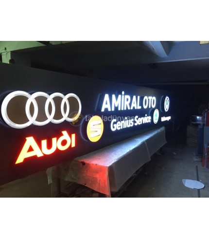 Amiral Oto Işıklı Pleksi Kutu Harf Tabela