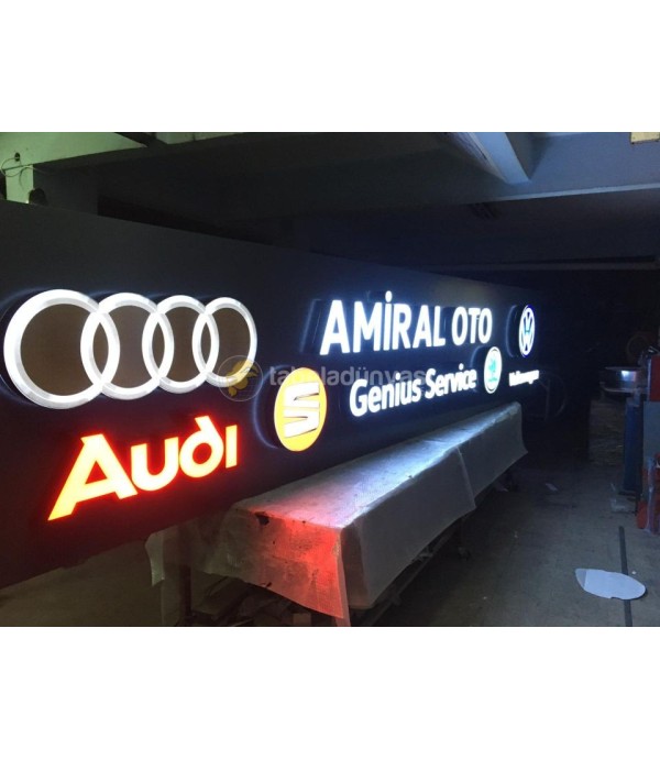 Amiral Oto Işıklı Pleksi Kutu Harf Tabela