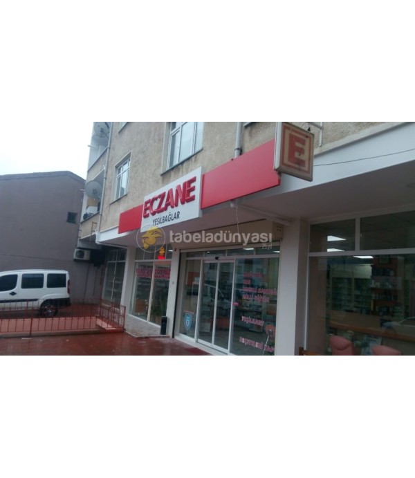 Yeşilbağ Eczanesi  Kübik Kabartma Harf Eczane Tabela