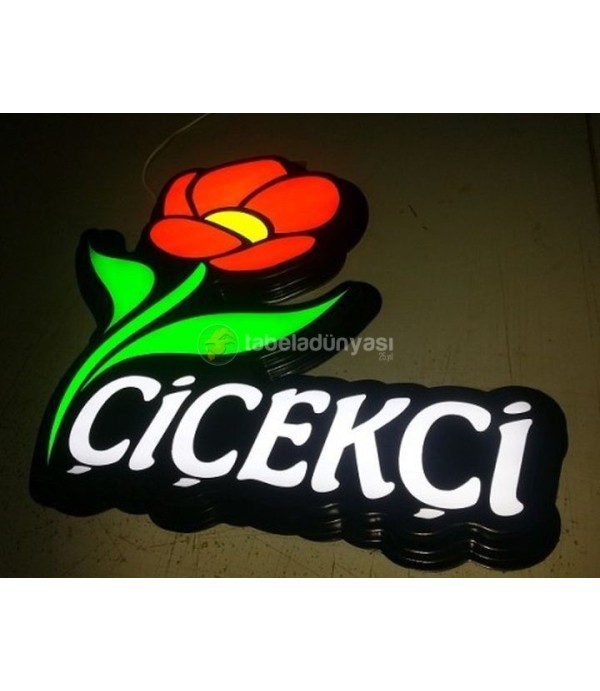 Çiçekçi Neon Etkili Işıklı Kutu Harf Tabela 3D led Tabela