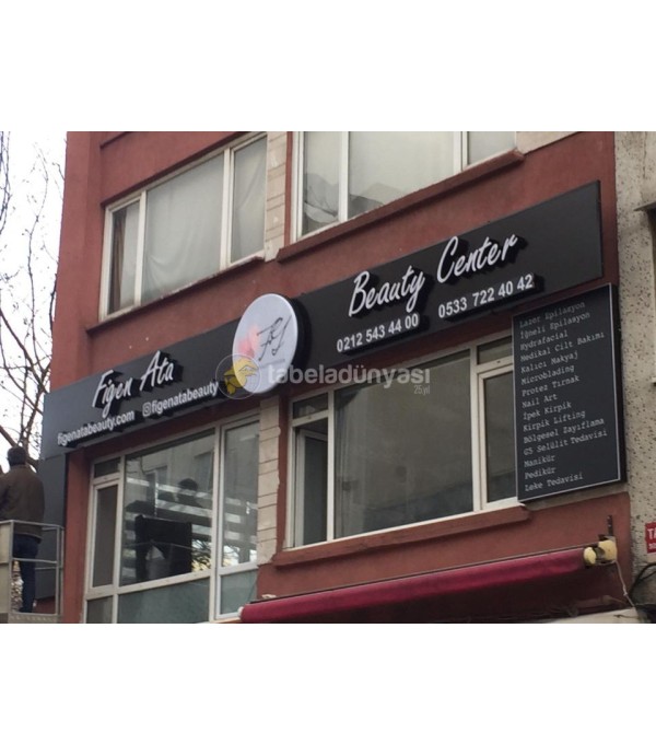 Figen Ata beauty Center Işıklı Kutu Harf Tabela