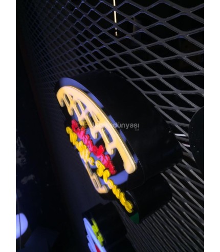 Waffle 3D LED Tabelası Neon Etkili Işıklı Kutu Harf