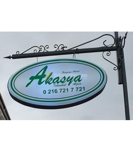 Akasya Hotel Ağva Ferforje Işıklı Elips Hazır Tabela