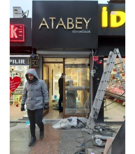Atabey Kuyumculuk Endirek Led  Gold Krom Kutu Harf