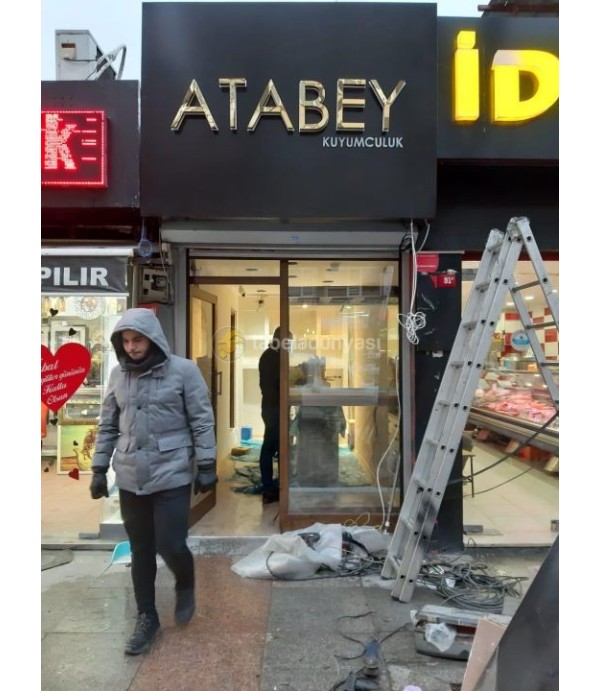 Atabey Kuyumculuk Endirek Led  Gold Krom Kutu Harf