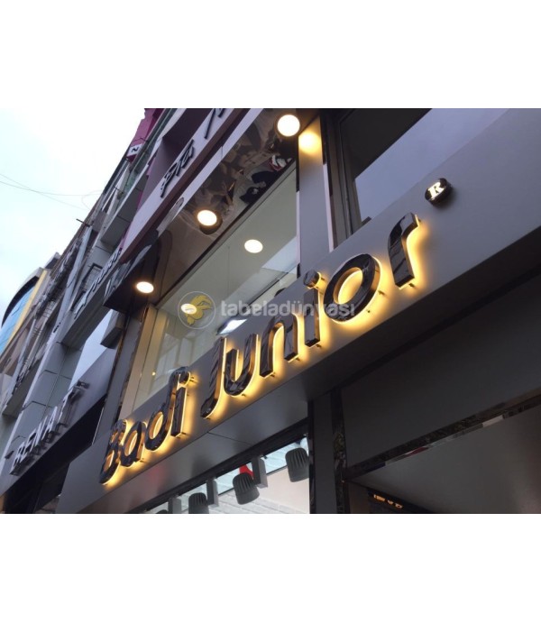 Nişantaşı Bronz Krom Kutu Harfler Işıklı Tabela 