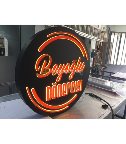 Beyoğlu Dönercisi Caddebostan Işıklı Kesme Harf Tabela