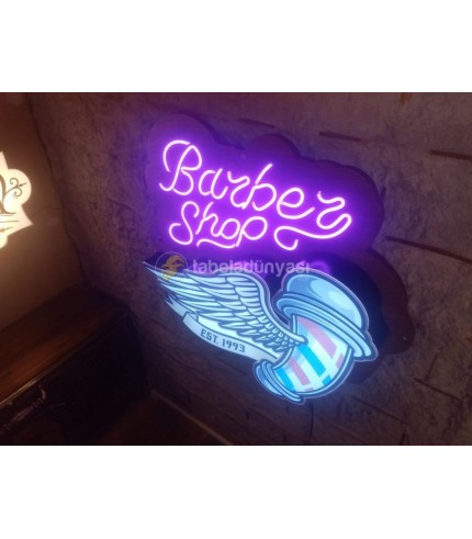 Almanya Barber Shop  Neon Görünümlü Hortum Led