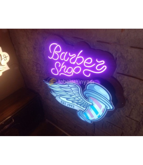 Almanya Barber Shop  Neon Görünümlü Hortum Led