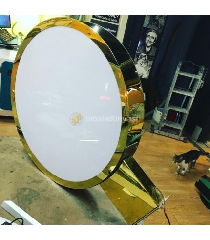 Işıklı gold krom fileli daire hazır tabela